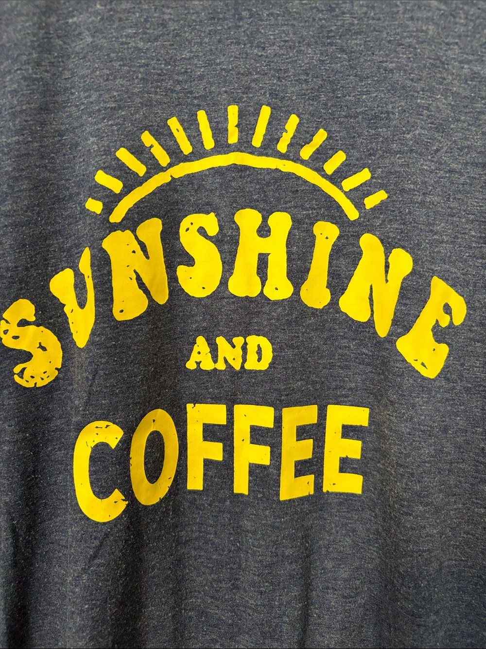 Great for Summer ☀️Sunshine and Coffee Women's Navy Tank Top - Picture 4 of 5